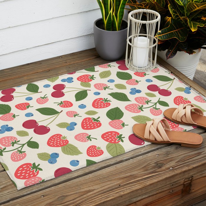 Berry Cherry Harvest Outdoor Rug Gallery Image 2