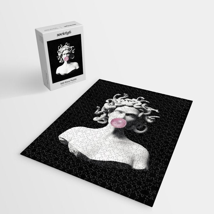 Medusa blowing pink bubblegum bubble Jigsaw Puzzle Gallery Image 2