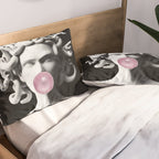 Medusa blowing pink bubblegum bubble Pillow Sham Gallery Image 2