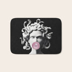 Medusa blowing pink bubblegum bubble Bath Mat Gallery Image 1