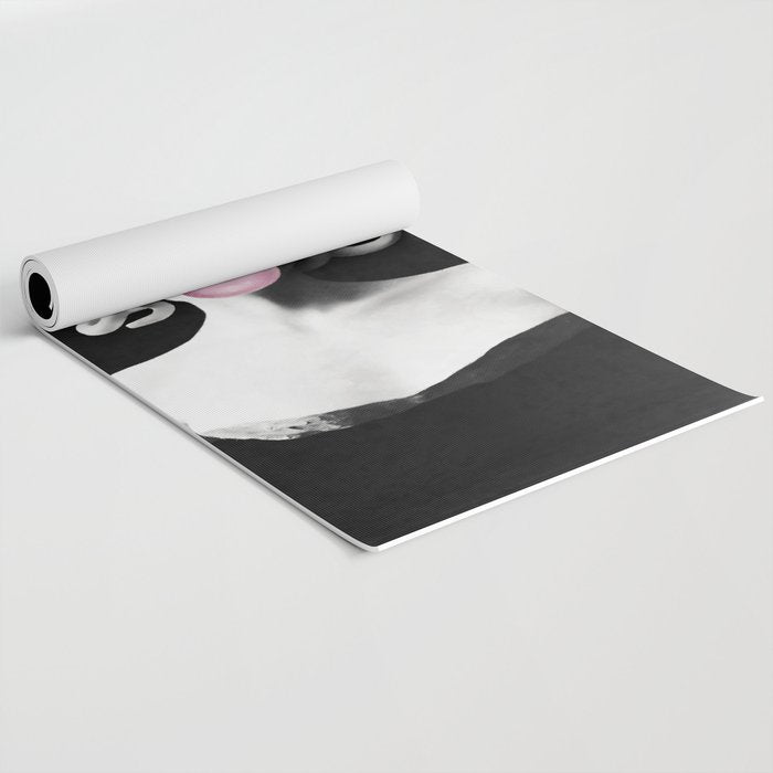 Medusa blowing pink bubblegum bubble Yoga Mat Gallery Image 2