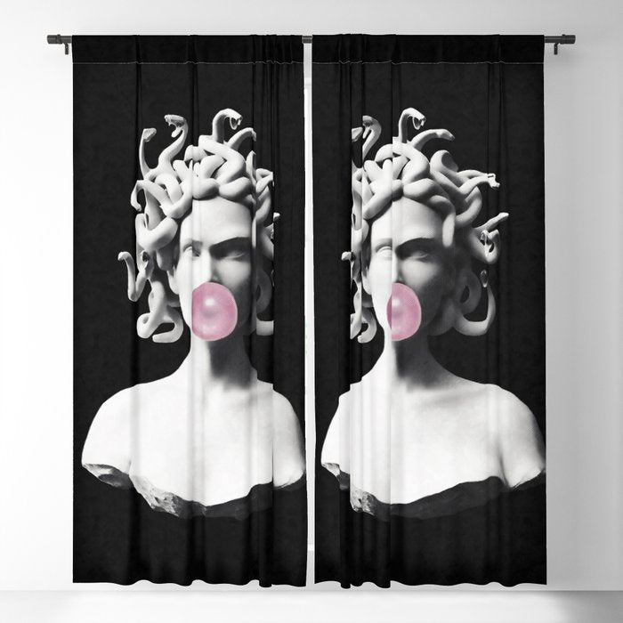 Medusa blowing pink bubblegum bubble Window Curtain Gallery Image 5
