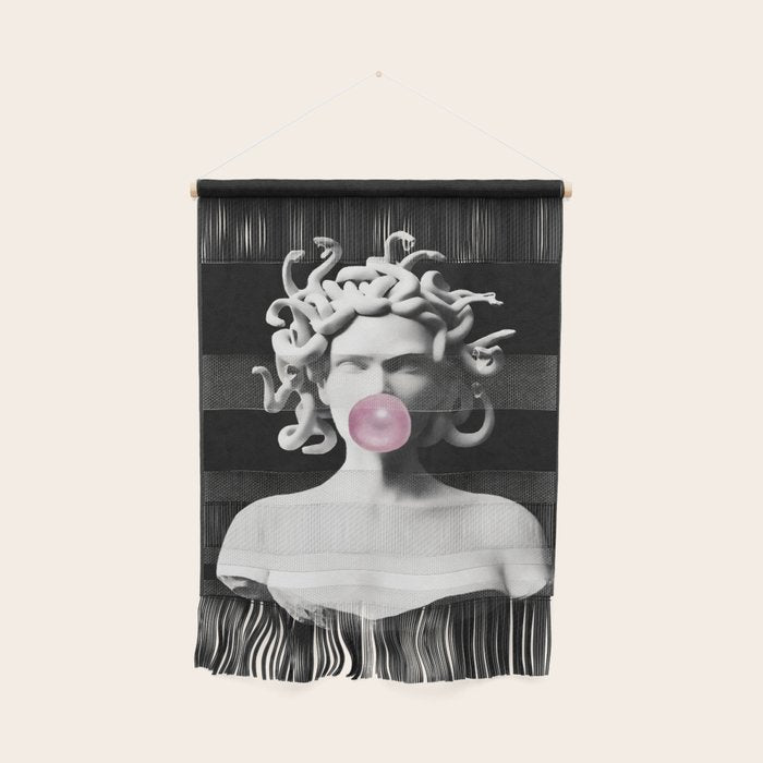 Medusa blowing pink bubblegum bubble Wall Hanging Gallery Image 1