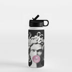 Medusa blowing pink bubblegum bubble Water Bottle Gallery Image 1