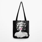 Medusa blowing pink bubblegum bubble Tote Bag Gallery Image 2