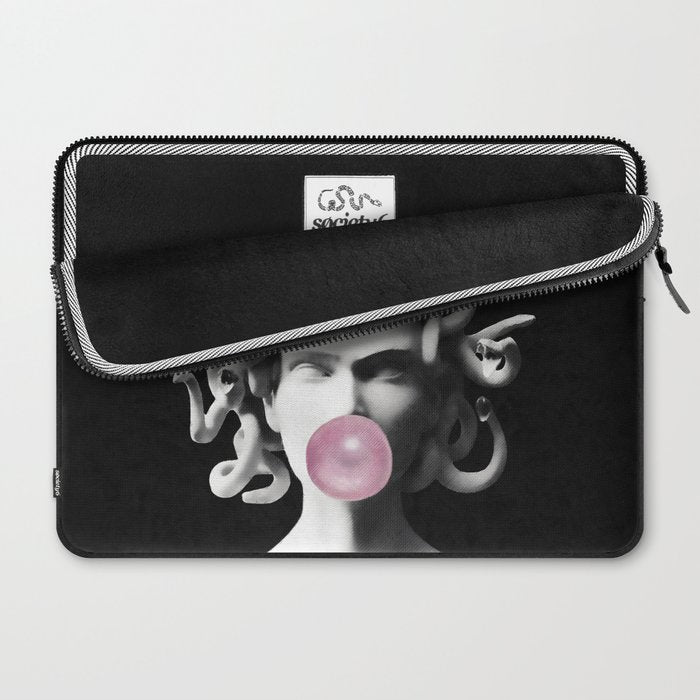 Medusa blowing pink bubblegum bubble Laptop Sleeve Gallery Image 2