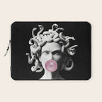 Medusa blowing pink bubblegum bubble Laptop Sleeve Gallery Image 1