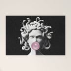Medusa blowing pink bubblegum bubble Welcome Mat Gallery Image 1