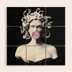 Medusa blowing pink bubblegum bubble Wood Wall Art Gallery Image 1