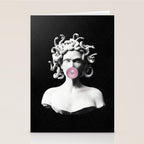 Medusa blowing pink bubblegum bubble Stationery Card Gallery Image 2