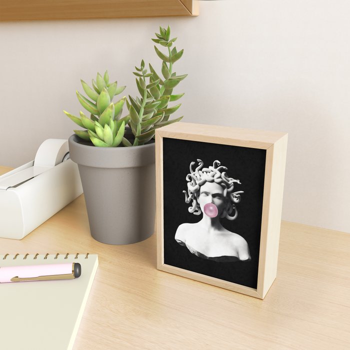 Medusa blowing pink bubblegum bubble Mini Art Print Gallery Image 2