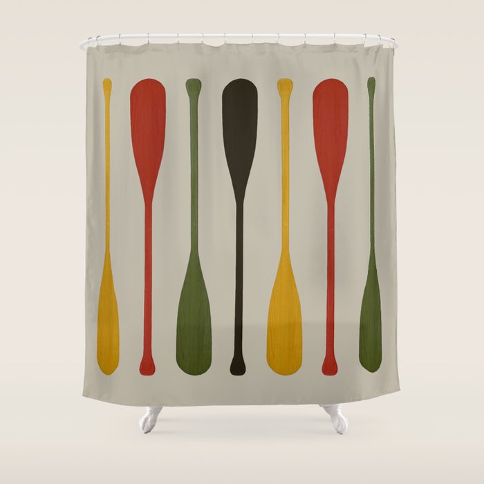 Canoe Paddle Stripes Shower Curtain Gallery Image 1