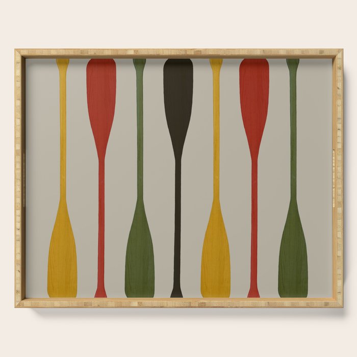 Canoe Paddle Stripes Serving Tray Gallery Image 1