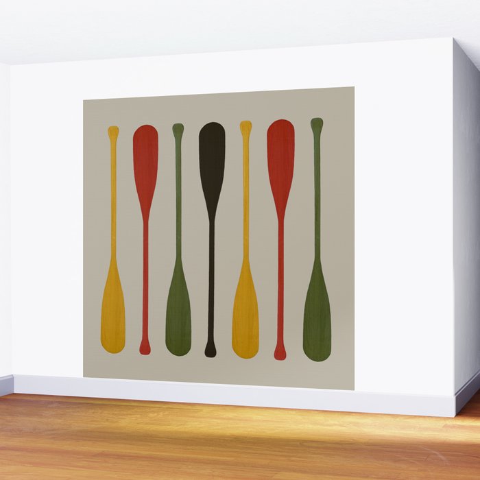 Canoe Paddle Stripes Wall Mural Gallery Image 2