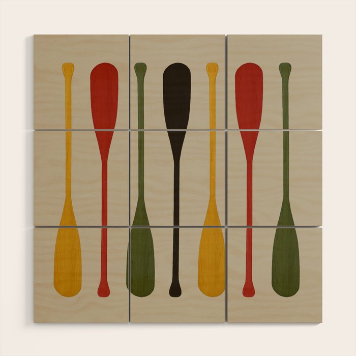 Canoe Paddle Stripes Wood Wall Art Gallery Image 1