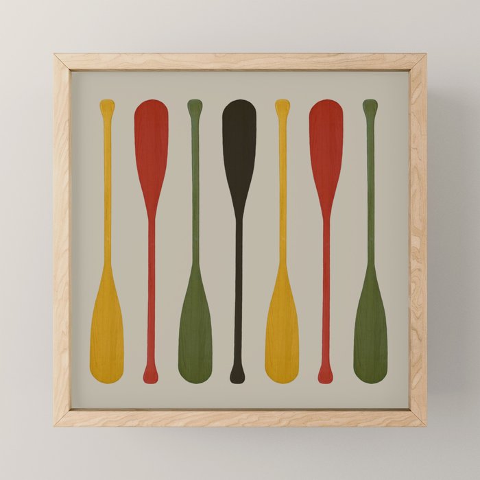 Canoe Paddle Stripes Mini Art Print Gallery Image 1