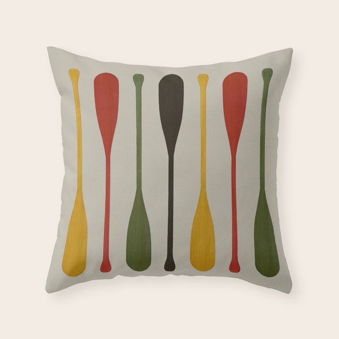 Canoe Paddle Stripes Throw Pillow Gallery Image 6