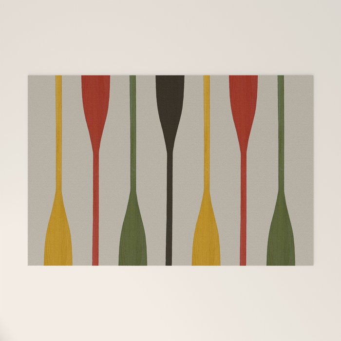 Canoe Paddle Stripes Welcome Mat Gallery Image 1