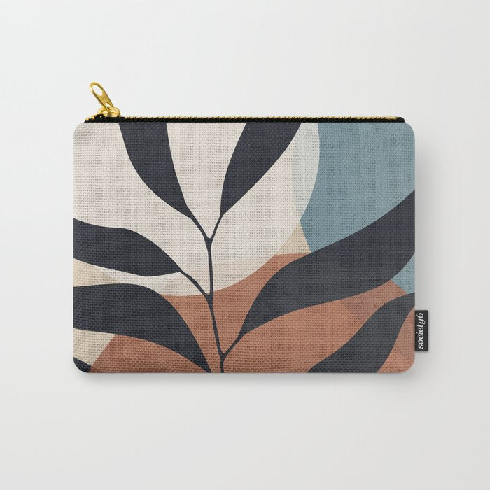 Abstract Art Tropical Leaf Carry All Pouch Gallery Image 1