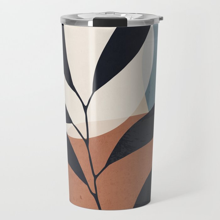Abstract Art Tropical Leaf Travel Mug Gallery Image 1