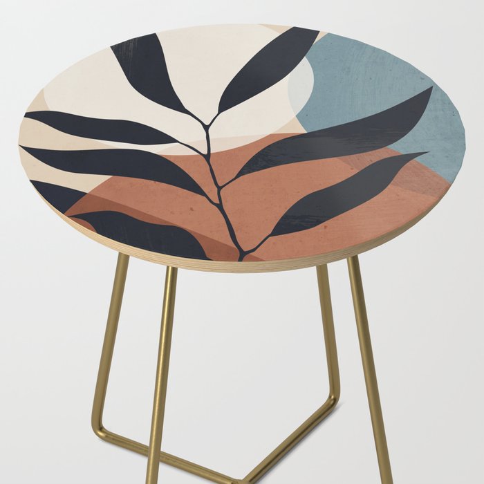 Abstract Art Tropical Leaf Side Table Gallery Image 2