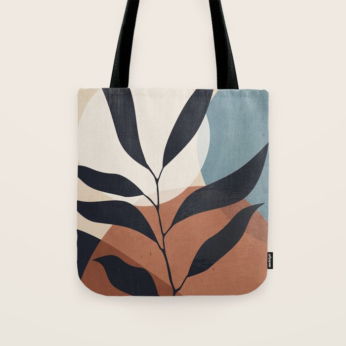 Abstract Art Tropical Leaf Tote Bag Gallery Image 1