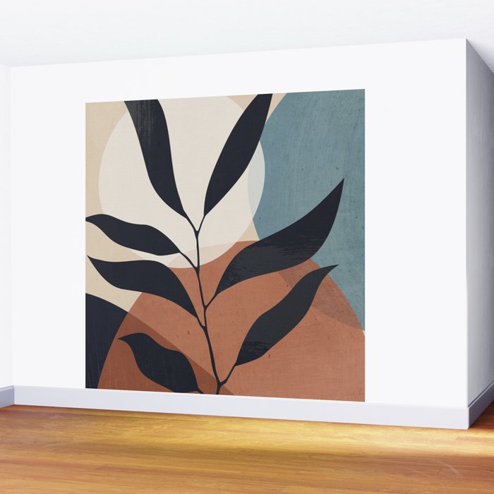 Abstract Art Tropical Leaf Wall Mural Gallery Image 2