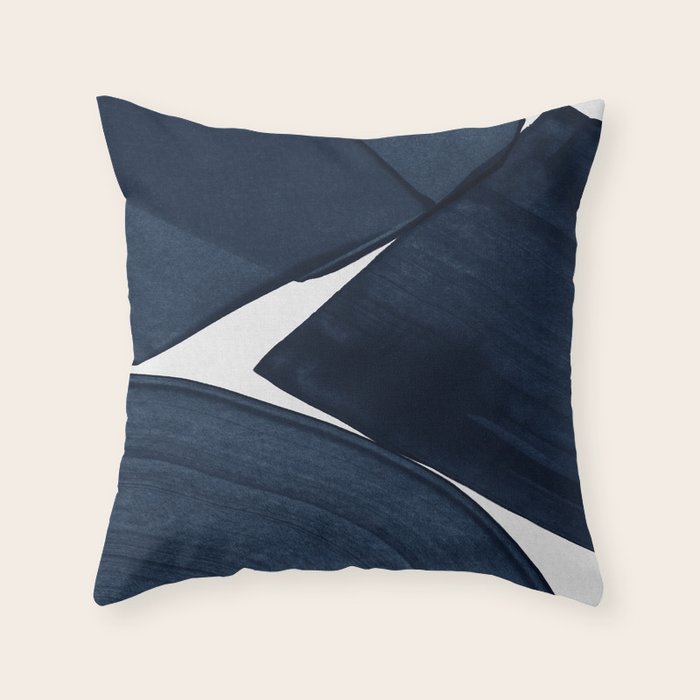 Minimalist Painting Blue II, Modern Abstract Throw Pillow Gallery Image 1