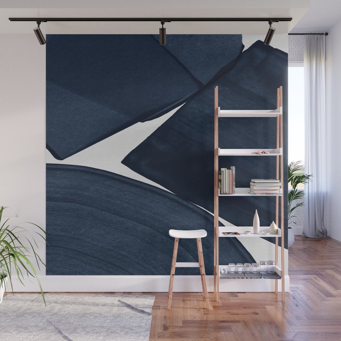 Minimalist Painting Blue II, Modern Abstract Wall Mural Gallery Image 1