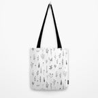White Wildflowers Pattern Tote Bag Gallery Image 2