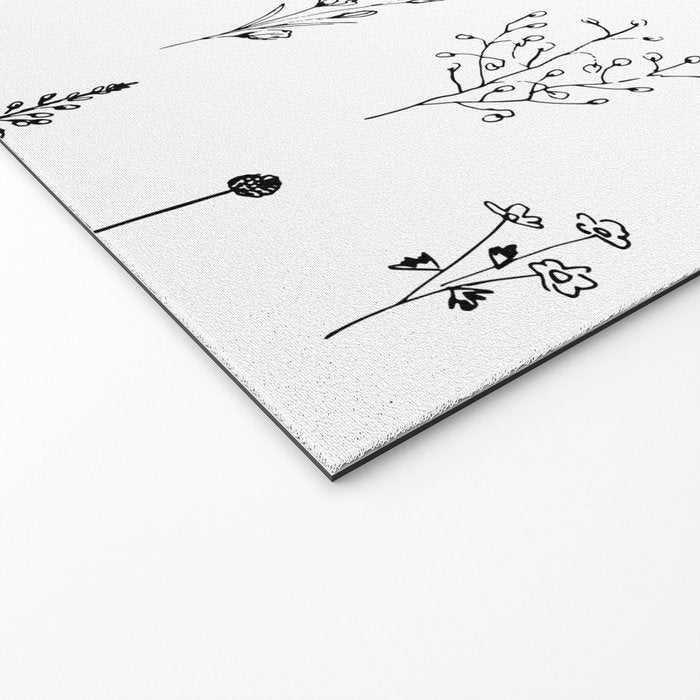 White Wildflowers Pattern Welcome Mat Gallery Image 2