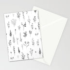 White Wildflowers Pattern Stationery Card Gallery Image 2