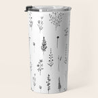 White Wildflowers Pattern Travel Mug Gallery Image 3