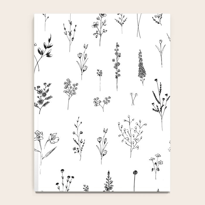 White Wildflowers Pattern Notebook Gallery Image 4