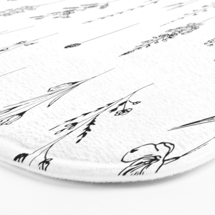 White Wildflowers Pattern Bath Mat Gallery Image 3