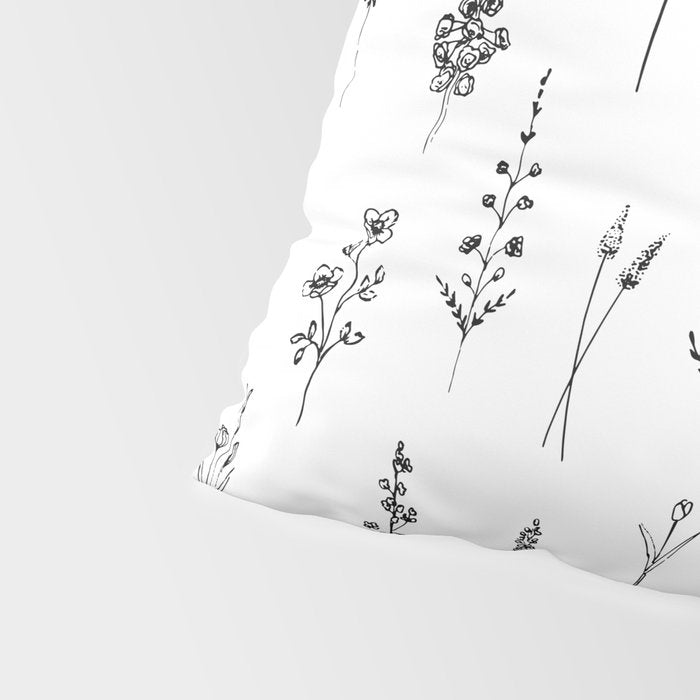 White Wildflowers Pattern Pillow Sham Gallery Image 4