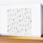 White Wildflowers Pattern Wall Mural Gallery Image 2