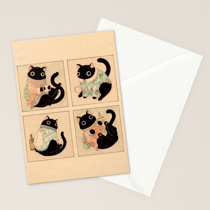 Christmas Sweater Cats Stationery Card Gallery Image 2