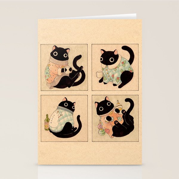 Christmas Sweater Cats Stationery Card Gallery Image 2