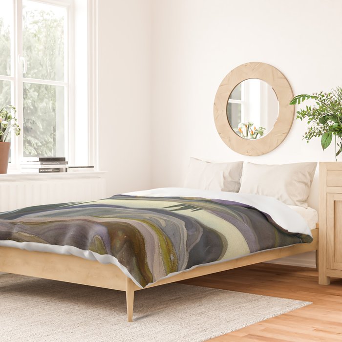 Canadian Landscape Franklin Carmichael Art Nouveau Post-Impressionism Mirror Lake Duvet Cover Gallery Image 2