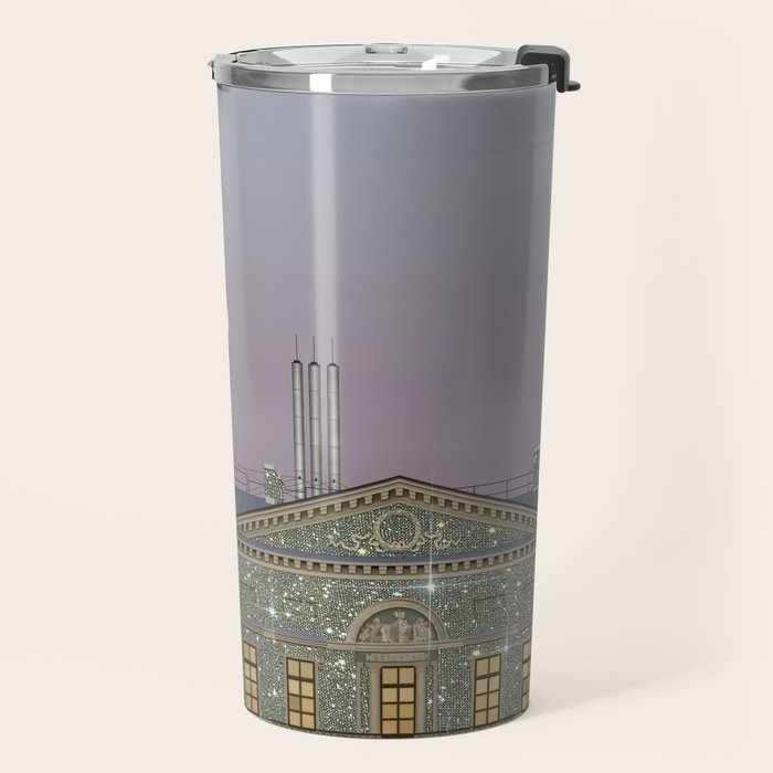 Beautiful sunset in town | sky | bling | diamonds | glitter | sparkle | city | architecture Travel Mug Gallery Image 2