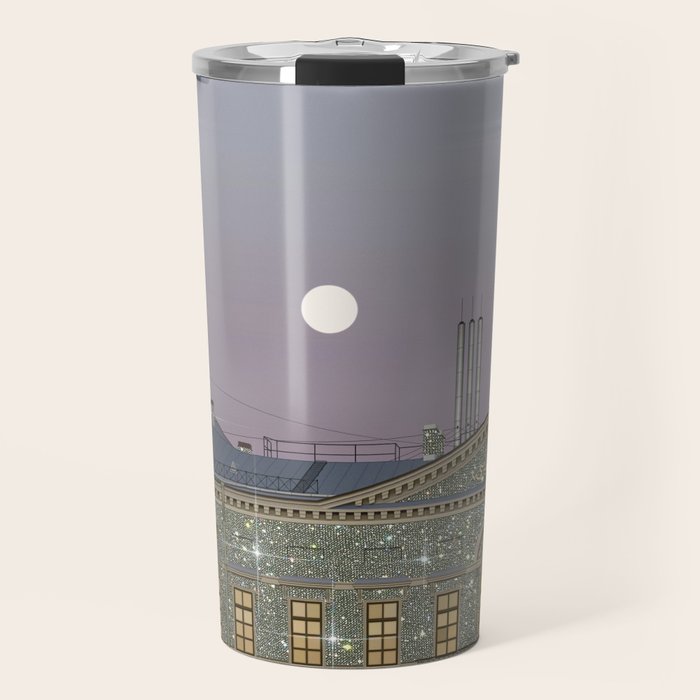 Beautiful sunset in town | sky | bling | diamonds | glitter | sparkle | city | architecture Travel Mug Gallery Image 1