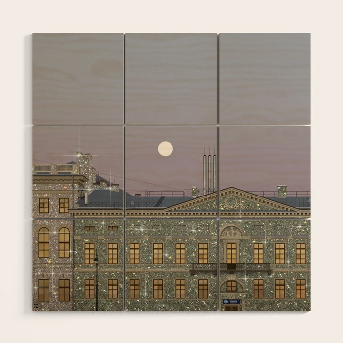 Beautiful sunset in town | sky | bling | diamonds | glitter | sparkle | city | architecture Wood Wall Art Gallery Image 1