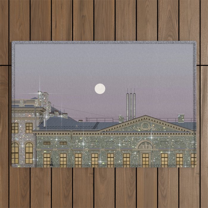 Beautiful sunset in town | sky | bling | diamonds | glitter | sparkle | city | architecture Outdoor Rug Gallery Image 1
