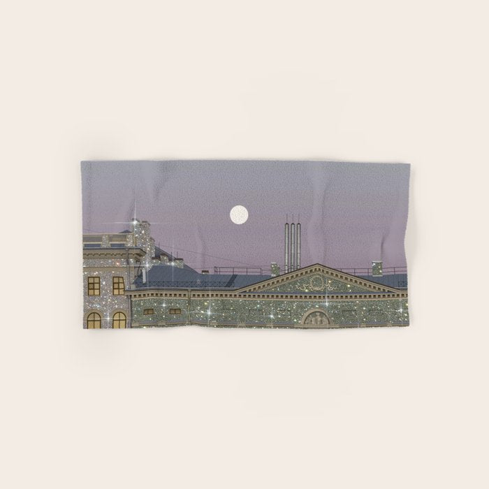 Beautiful sunset in town | sky | bling | diamonds | glitter | sparkle | city | architecture Bath Towel Gallery Image 1