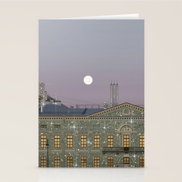 Beautiful sunset in town | sky | bling | diamonds | glitter | sparkle | city | architecture Stationery Card Gallery Image 2