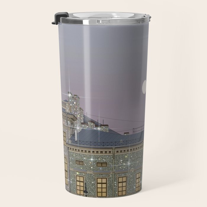 Beautiful sunset in town | sky | bling | diamonds | glitter | sparkle | city | architecture Travel Mug Gallery Image 3