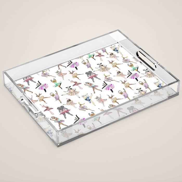 Animal Square Dance Hipster Ballerinas Acrylic Tray Gallery Image 1