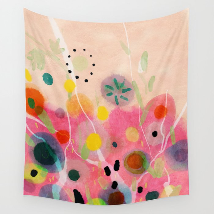 floral power abstract Wall Tapestry Gallery Image 4