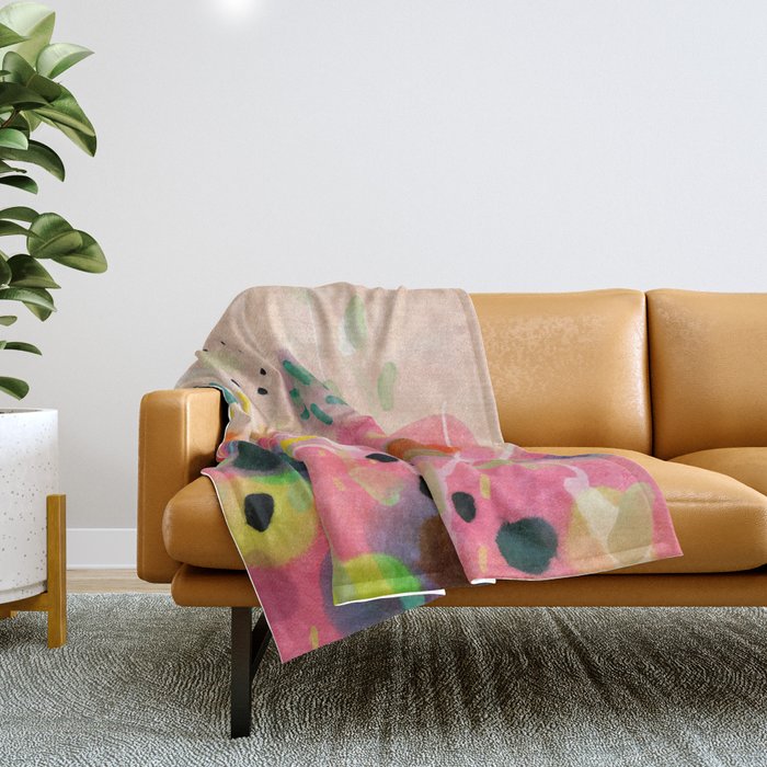 floral power abstract Throw Blanket Gallery Image 1